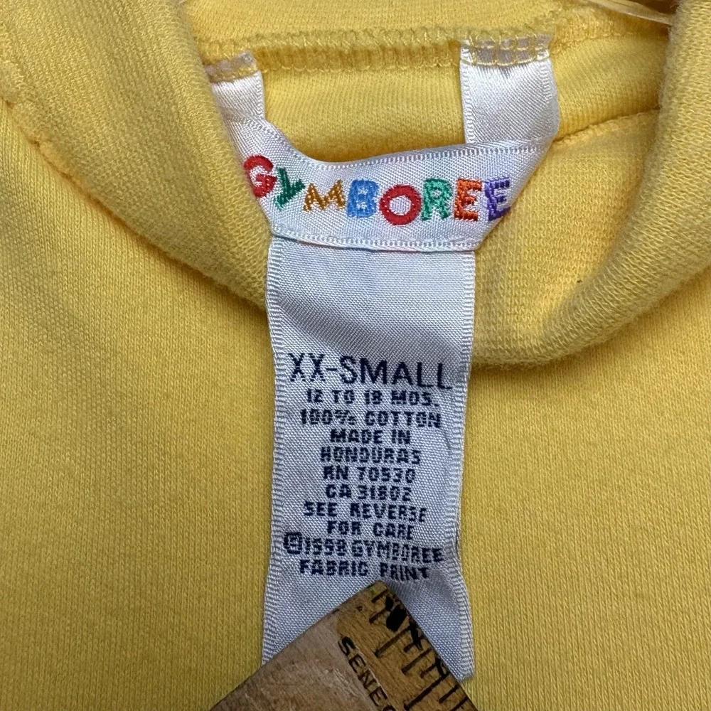 Gymboree Vintage Rainbow Tag Yellow Turtle Neck Top XXS 12-18 Months Classic
